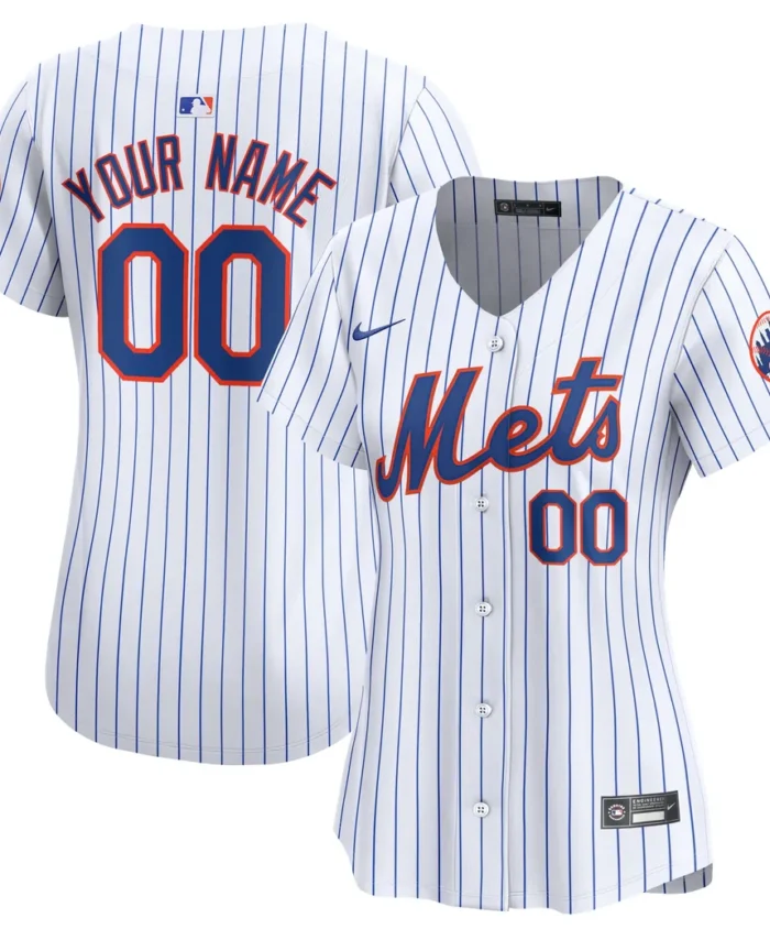 New York Mets Women Home Limited Custom Jersey - White