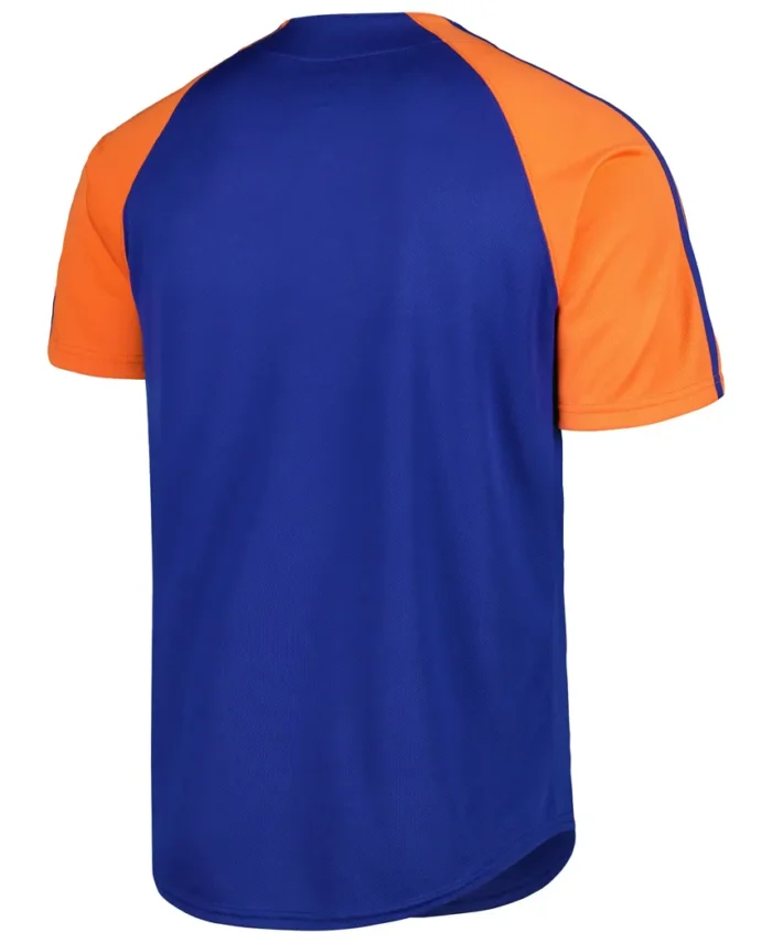 New York Mets Stitches Button-Down Raglan Fashion Jersey - Royal