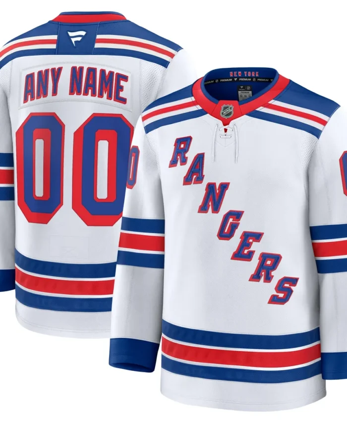 New York Rangers Fanatics Away Premium Custom Jersey - White