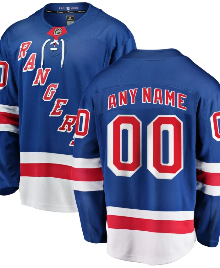 New York Rangers Fanatics Home Breakaway Custom Jersey - Blue
