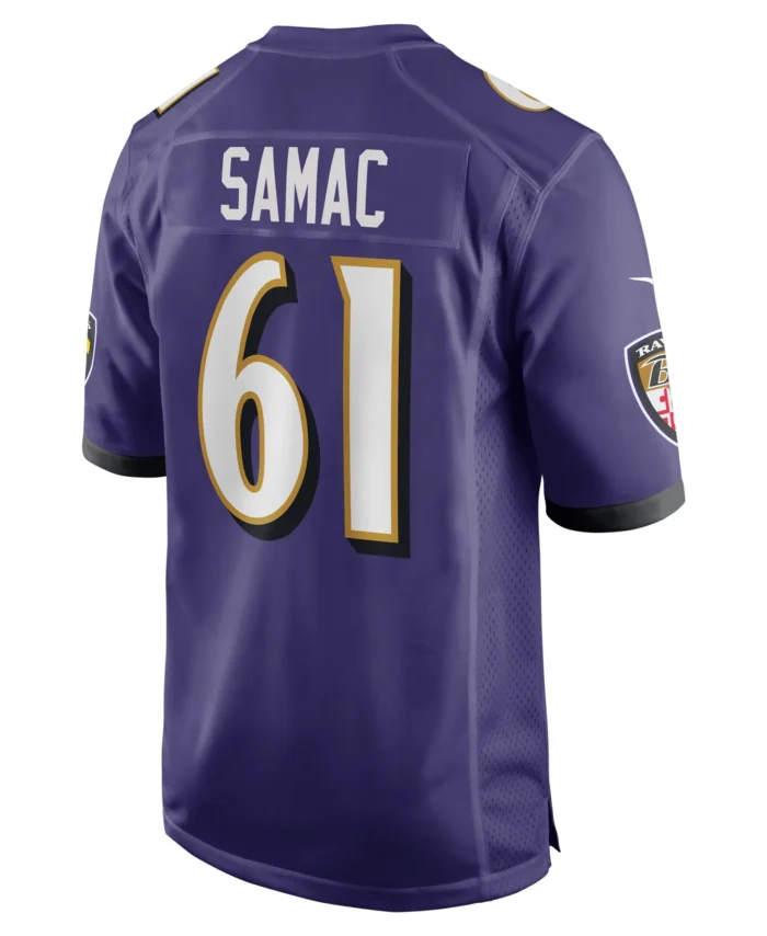 Nick Samac Baltimore Ravens Team Game Jersey -  Purple