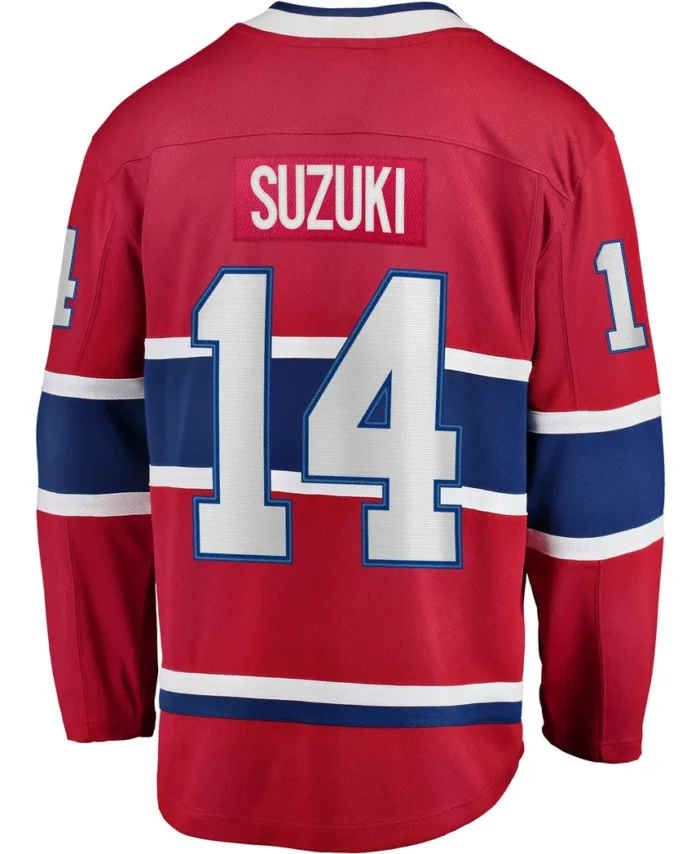 Nick Suzuki Montreal Canadiens Fanatics Home Captain Patch Breakaway Player Jersey - Red