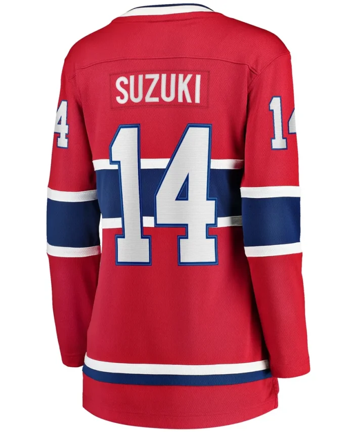 Nick Suzuki Montreal Canadiens Fanatics Women Home Captain Patch Breakaway Player Jersey - Red