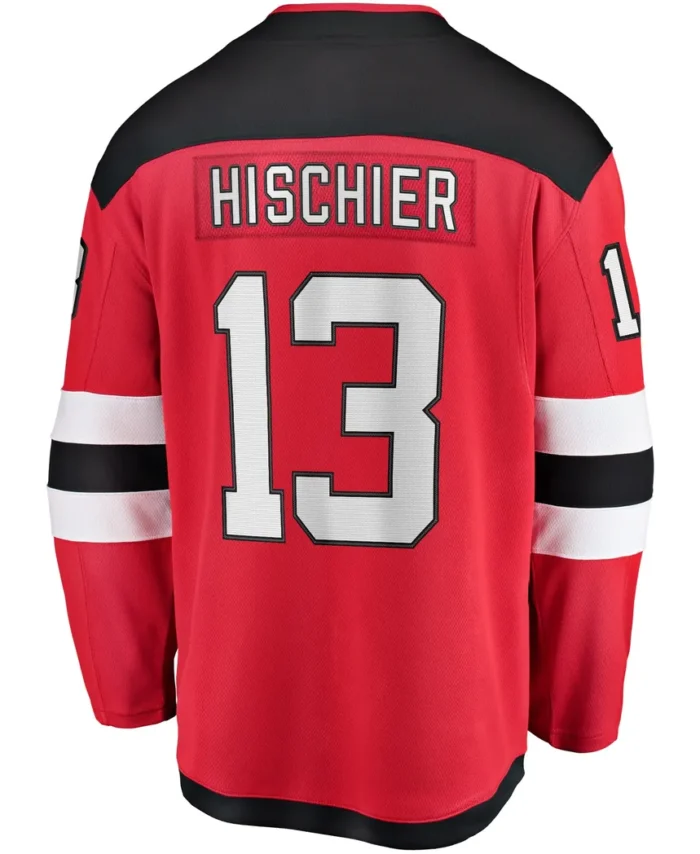 Nico Hischier New Jersey Devils Fanatics Captain Patch Home Breakaway Jersey - Red