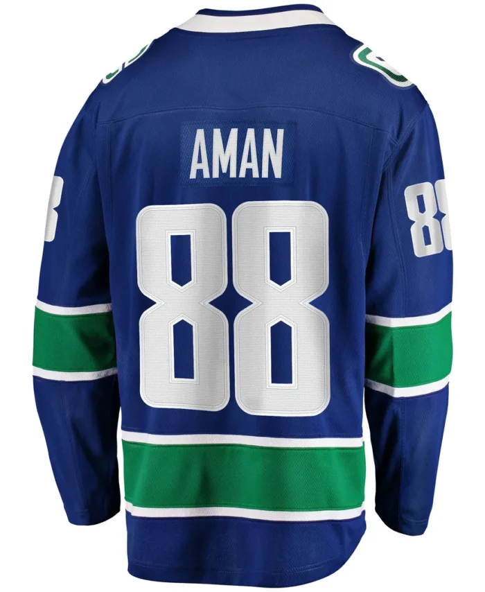 Nils Aman Vancouver Canucks Fanatics Home Premier Breakaway Player Jersey - Blue