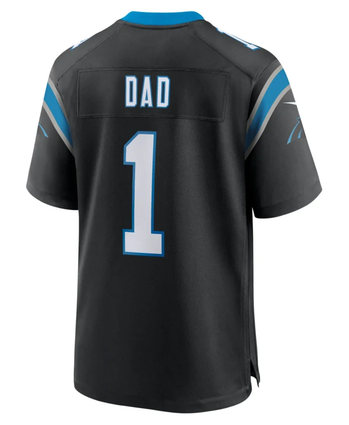Number 1 Dad Carolina Panthers Game Jersey - Black