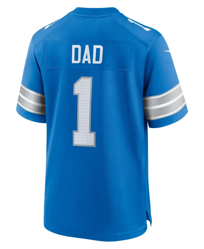Number 1 Dad Detroit Lions Game Jersey - Blue