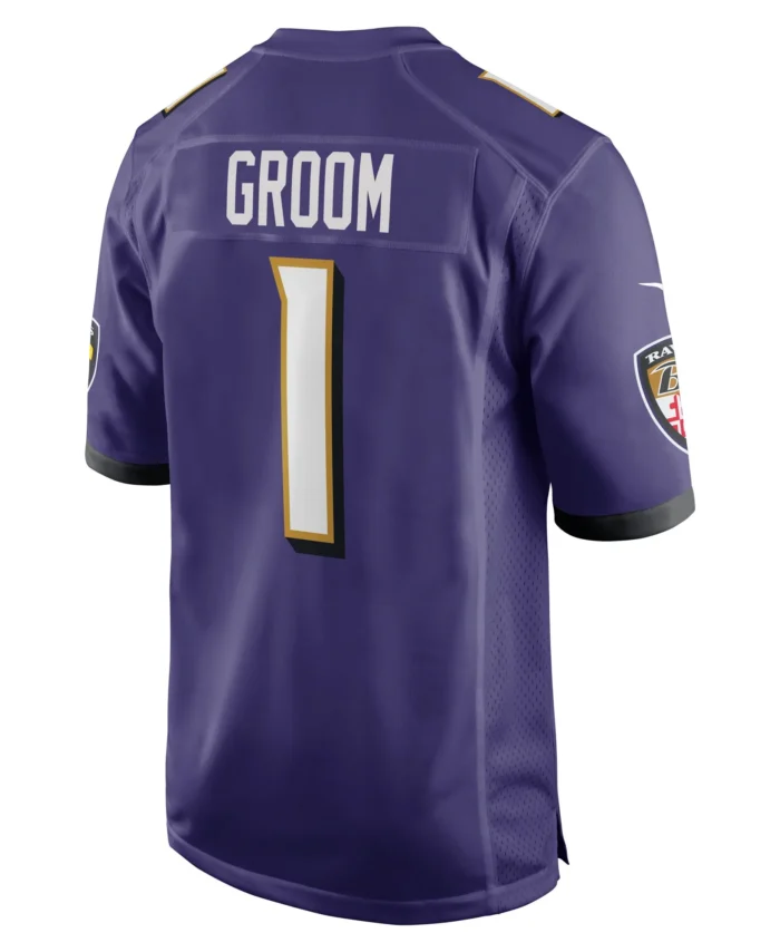 Number 1 Groom Baltimore Ravens Game Jersey - Purple