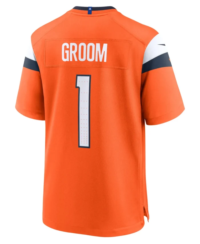 Number 1 Groom Denver Broncos Game Jersey - Orange