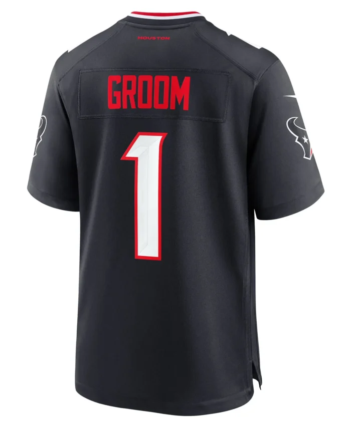 Number 1 Groom Houston Texans Game Jersey - Navy