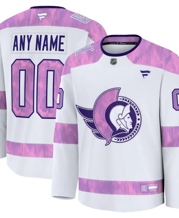 Ottawa Senators Fanatics 2024 Hockey Fights Cancer Custom Practice Jersey - White