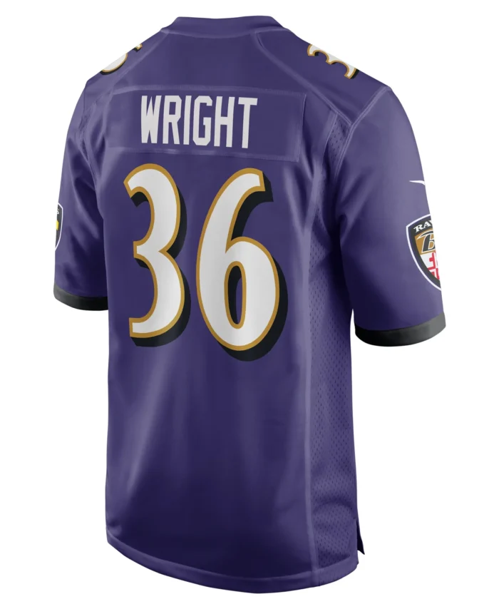 Owen Wright Baltimore Ravens Team Game Jersey -  Purple