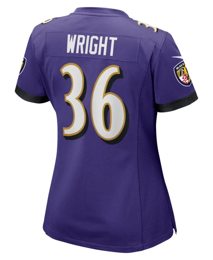 Owen Wright Baltimore Ravens Women's  Game Jersey -  Purple