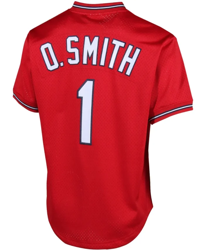 Ozzie Smith St. Louis Cardinals Mitchell Ness Cooperstown Mesh Batting Practice Jersey - Red