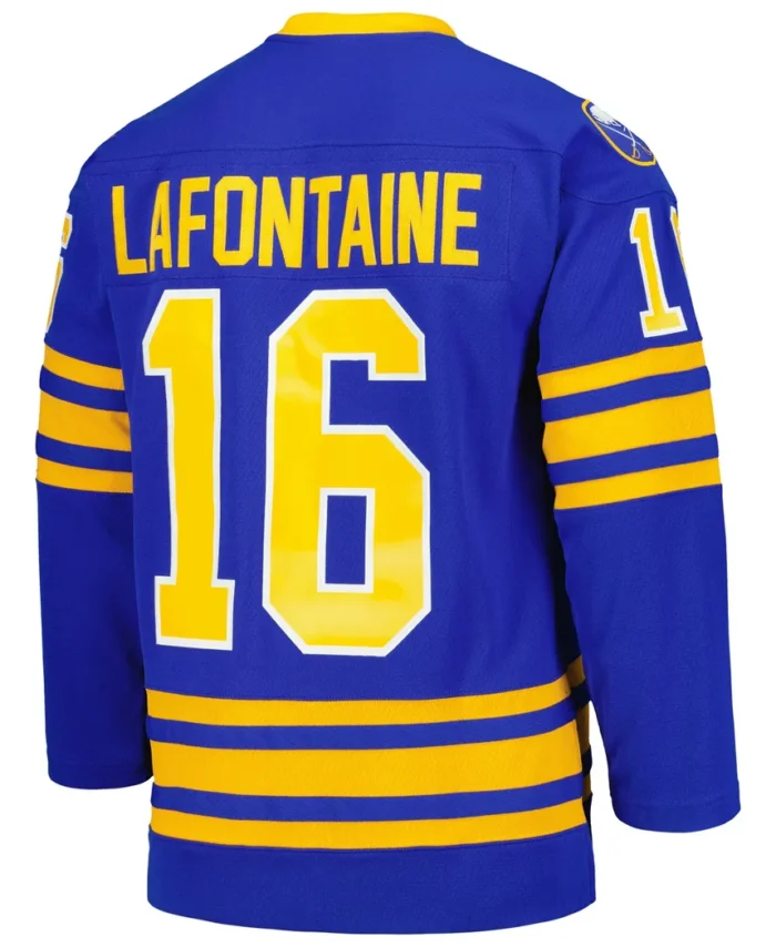 Pat LaFontaine Buffalo Sabres MitchellNess Captain Patch 1992/93 Blue Line Player Jersey - Royal