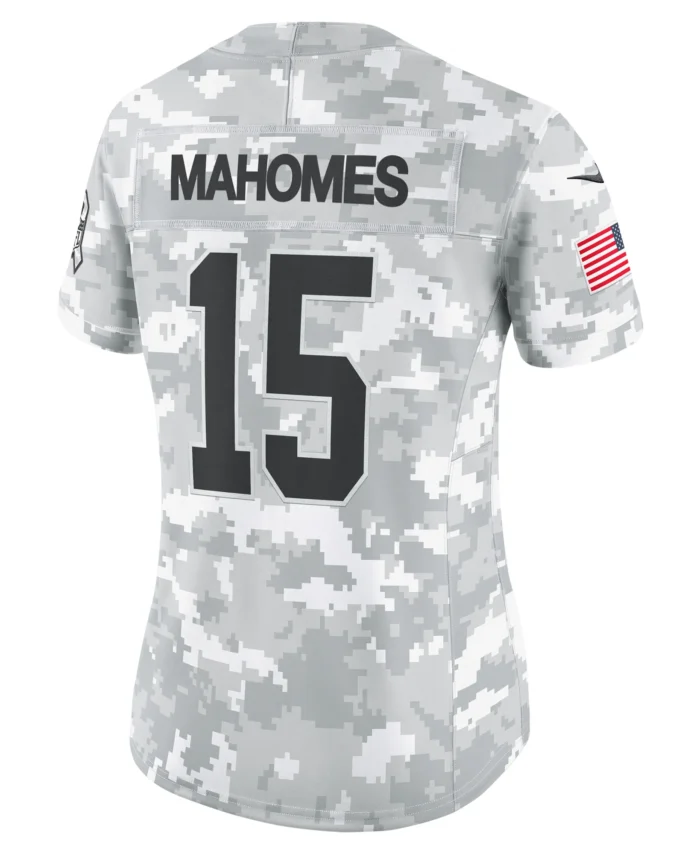 Patrick Mahomes Kansas City Chiefs Women's 2024 Salute to Service Limited Jersey - Arctic Camo