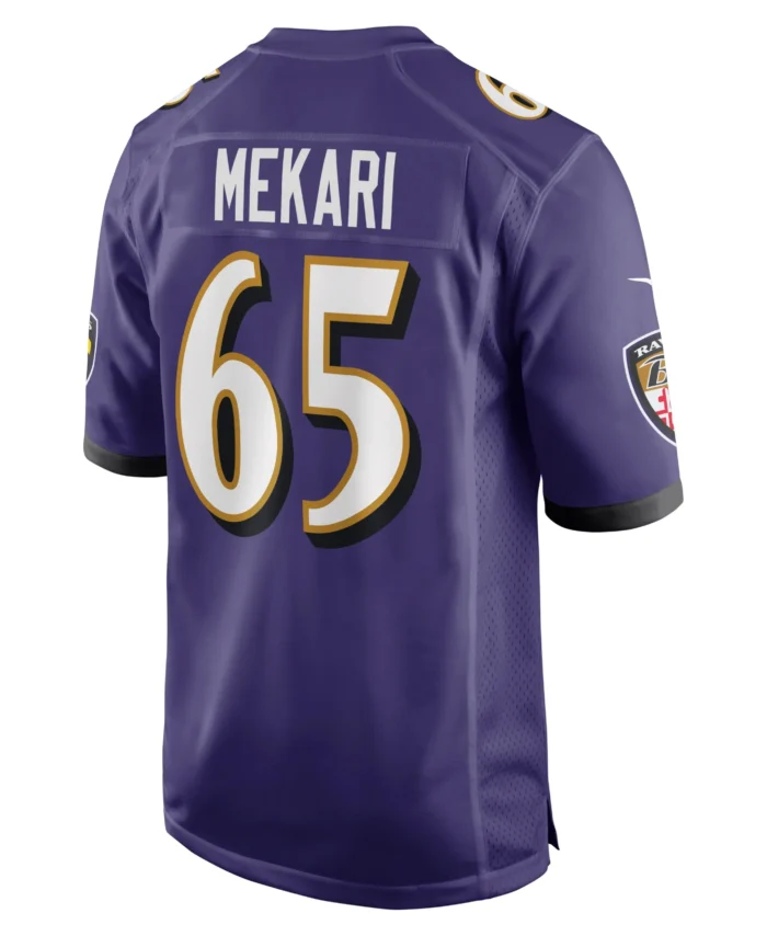 Patrick Mekari Baltimore Ravens Game Player Jersey - Purple