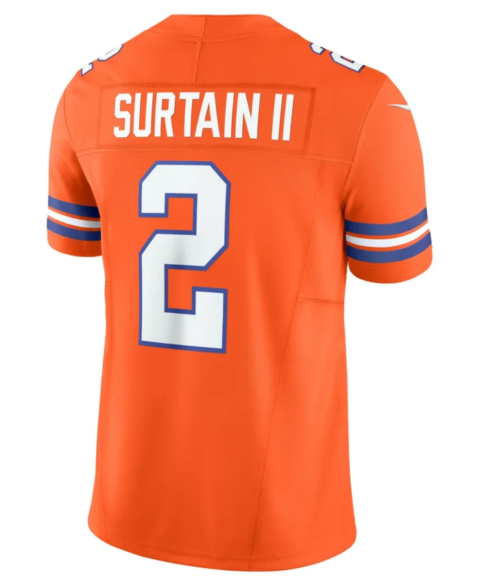 Patrick Surtain II Denver Broncos Alternate Mile High Collection 1977 Throwback Vapor F.U.S.E. Limited Jersey - Orange
