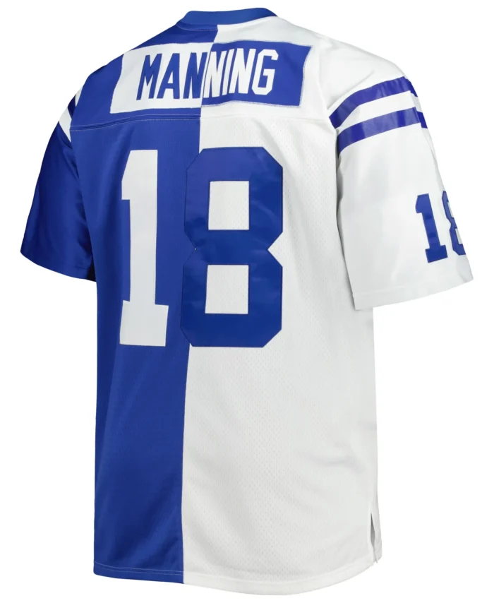 Peyton Manning Indianapolis Colts Mitchell & Ness Big & Tall Split Legacy Retired Player Replica Jersey - White/Royal