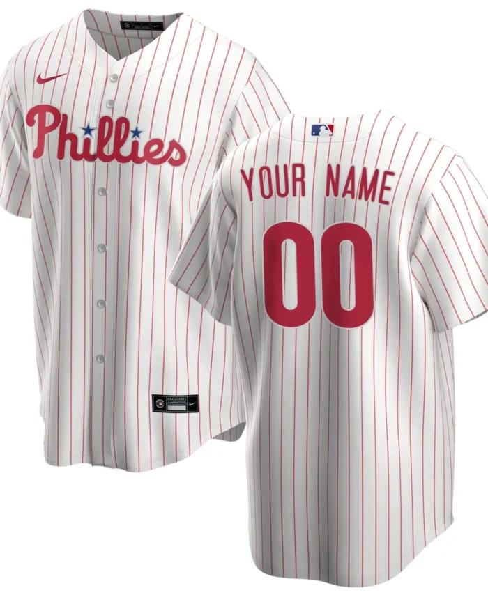Philadelphia Phillies Home Replica Custom Jersey- White