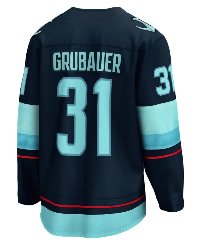 Philipp Grubauer Seattle Kraken Fanatics Home Breakaway Player Jersey - Navy