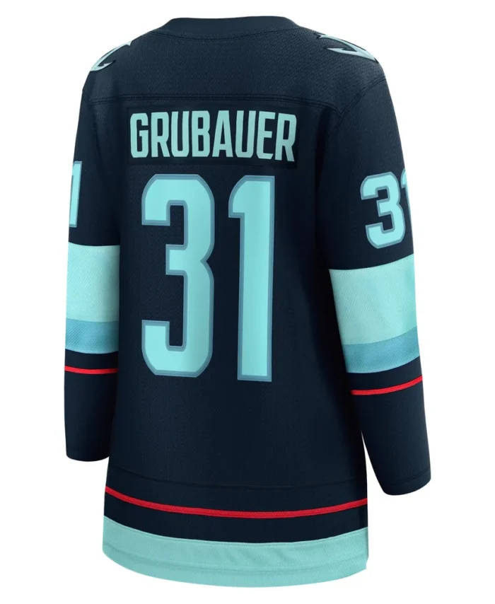 Philipp Grubauer Seattle Kraken Fanatics Women Home Breakaway Player Jersey - Navy