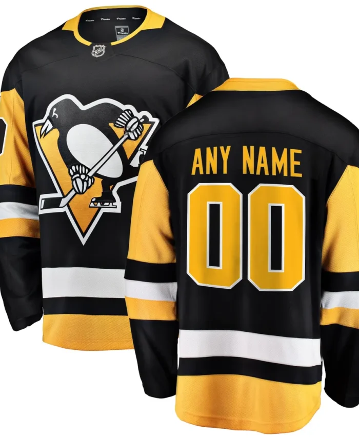 Pittsburgh Penguins Fanatics Home Breakaway Custom Jersey - Black