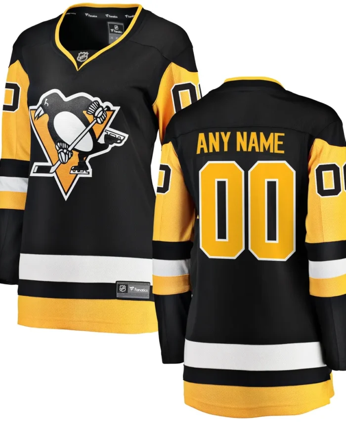 Pittsburgh Penguins Fanatics Women Home Breakaway Custom Jersey - Black