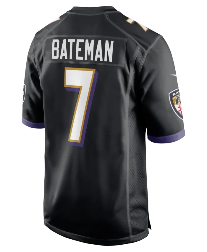 Rashod Bateman Baltimore Ravens Game Player Jersey - Black
