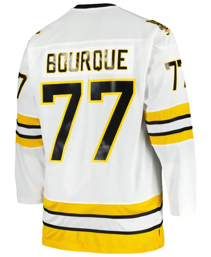 Ray Bourque Boston Bruins Mitchell Ness Big Tall Captain Patch Blue Line Player Jersey - White