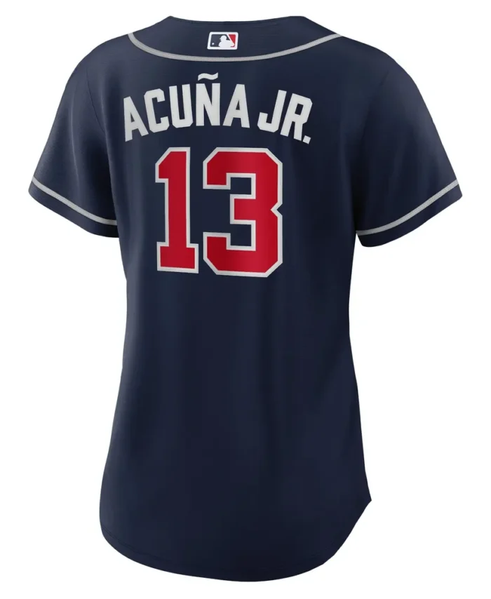 Ronald Acuna Jr. Atlanta Braves Women Alternate Replica Player Jersey - Navy