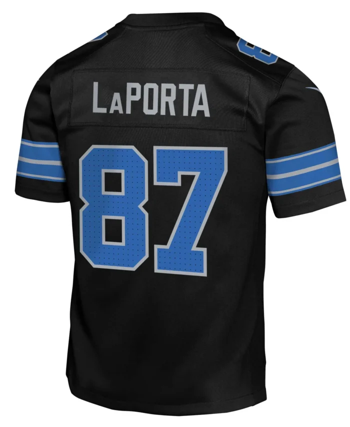 Sam LaPorta Detroit Lions Youth Alternate Player Game Jersey - Black