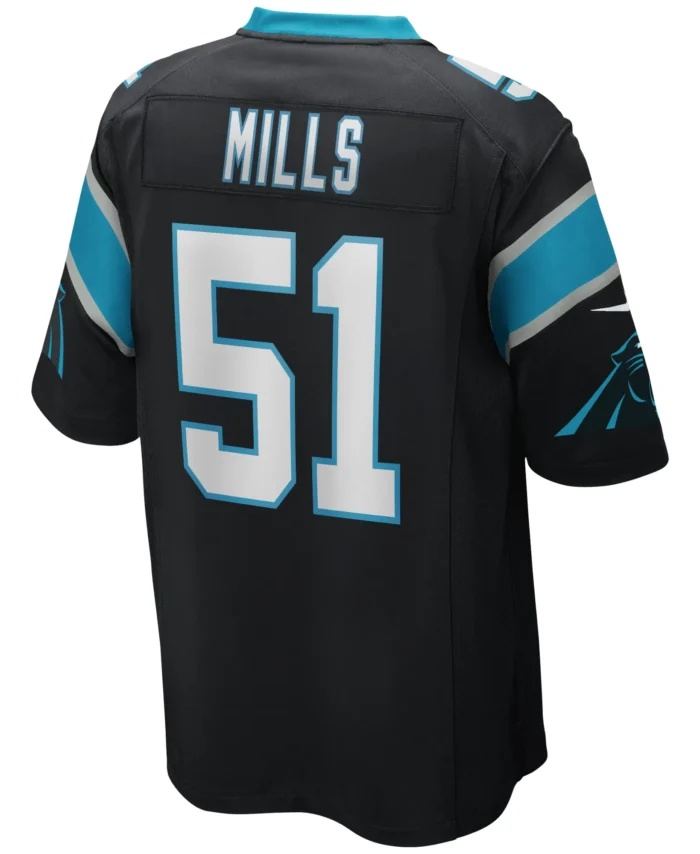 Sam Mills Carolina Panthers Game Retired Player Jersey - Black