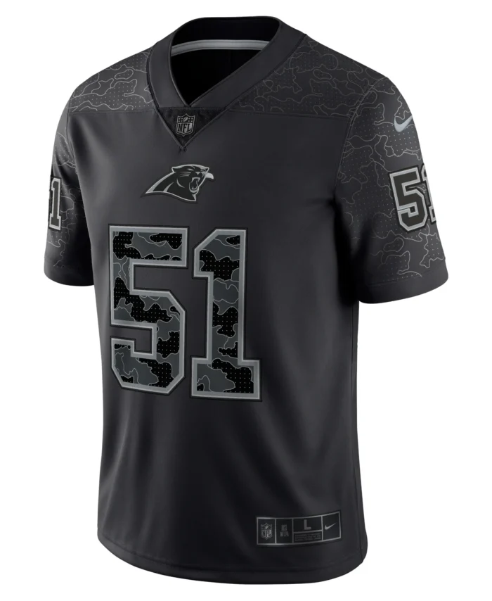 Sam Mills Carolina Panthers Retired Player RFLCTV Limited Jersey - Black