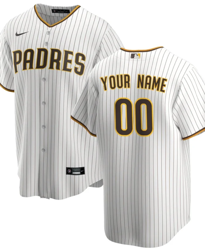 San Diego Padres Home Replica Custom Jersey- White