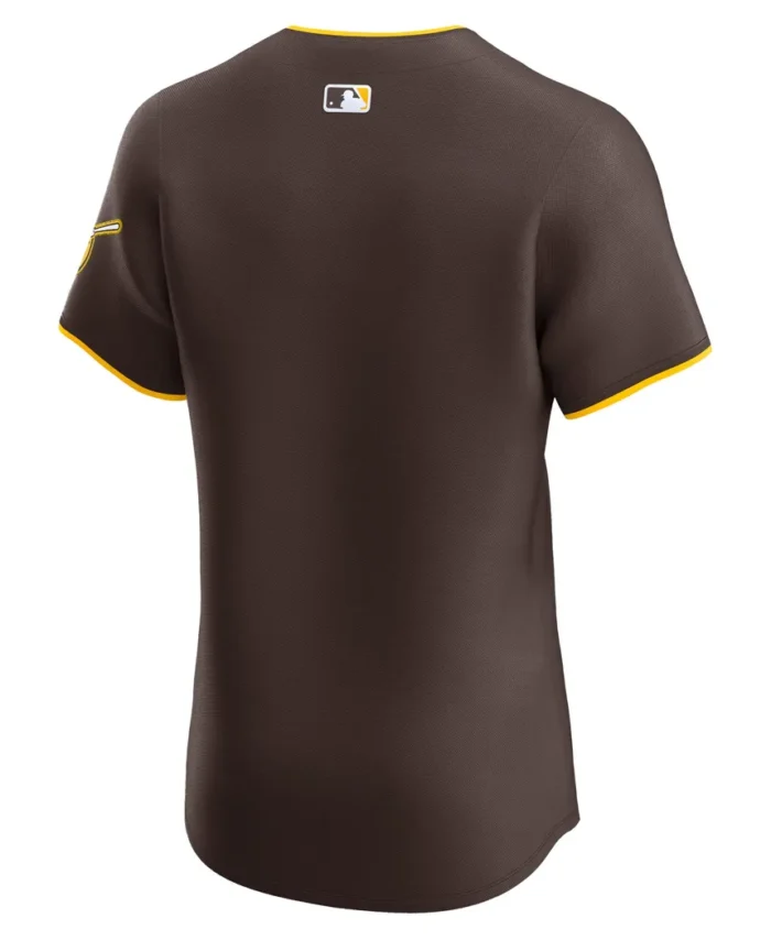 San Diego Padres Road Vapor Premier Elite Patch Jersey- Brown