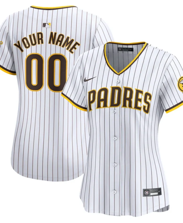 San Diego Padres Women Home Limited Custom Jersey - White