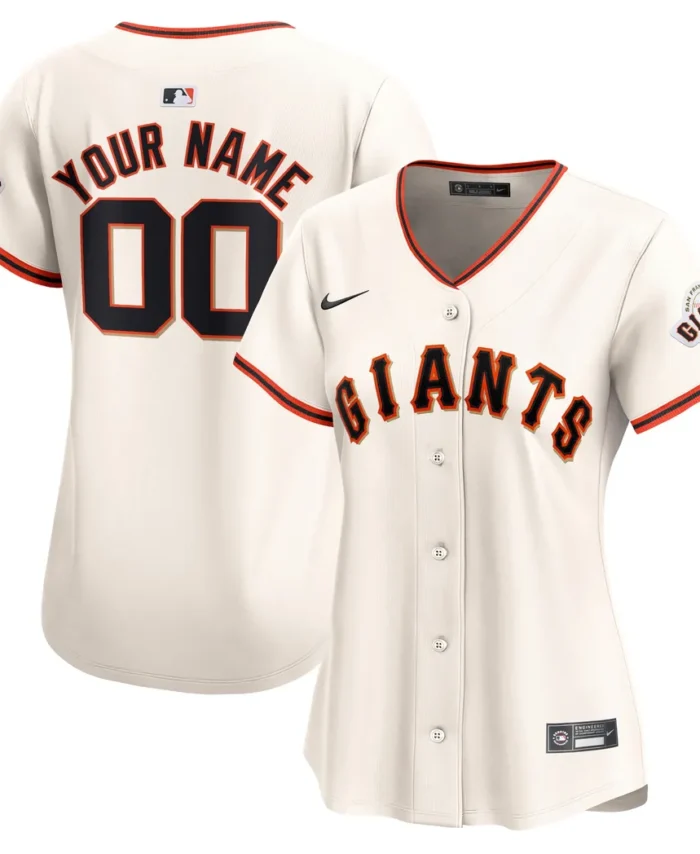 San Francisco Giants Women Home Limited Custom Jersey - Cream