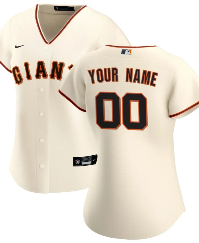 San Francisco Giants Women Home Replica Custom Jersey - Cream