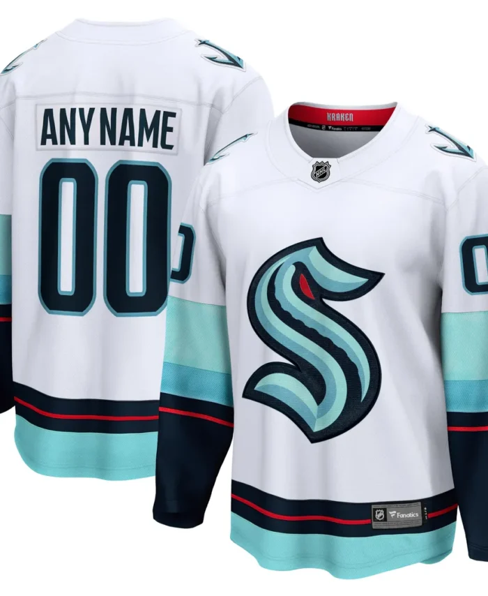 Seattle Kraken Fanatics Away Breakaway Custom Jersey - White