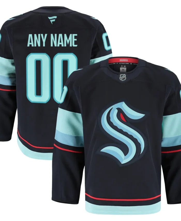 Seattle Kraken Fanatics Home Authentic Pro Custom Jersey - Navy