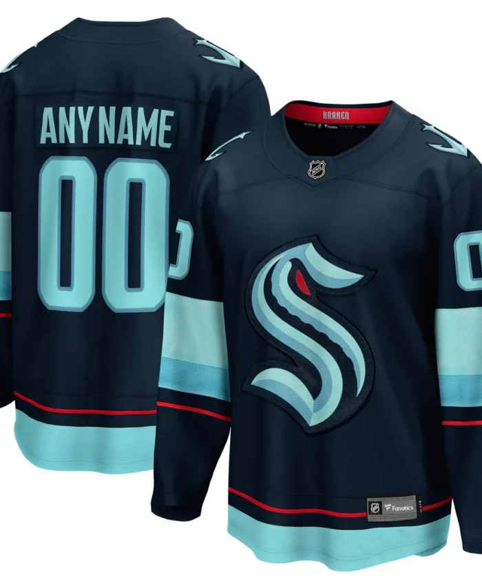 Seattle Kraken Fanatics Home Breakaway Custom Jersey - Navy