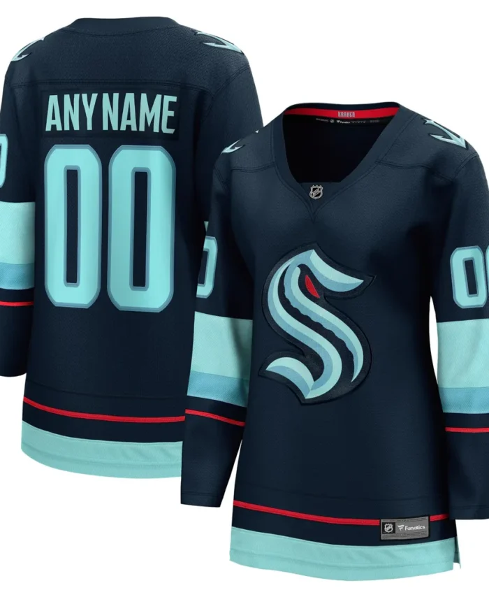 Seattle Kraken Fanatics Women Home Breakaway Custom Jersey - Navy
