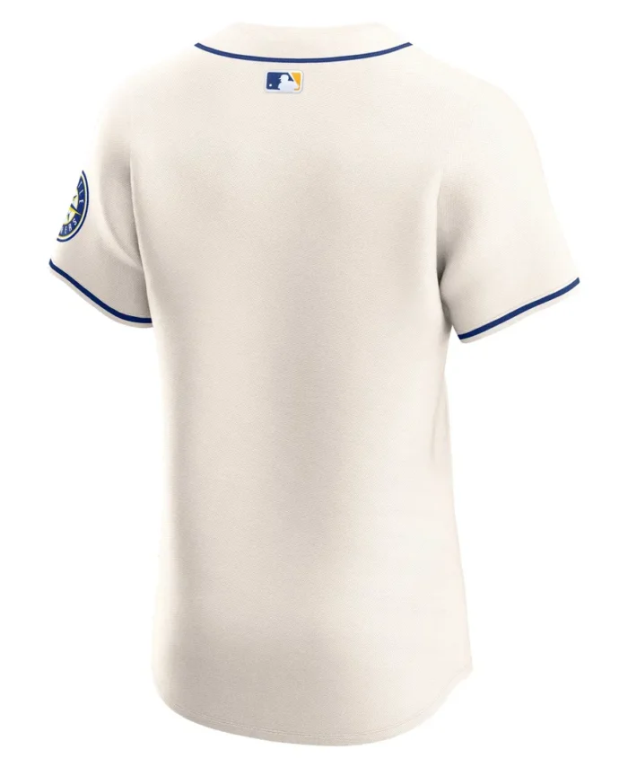 Seattle Mariners Alternate Vapor Premier Elite Patch Jersey- Cream