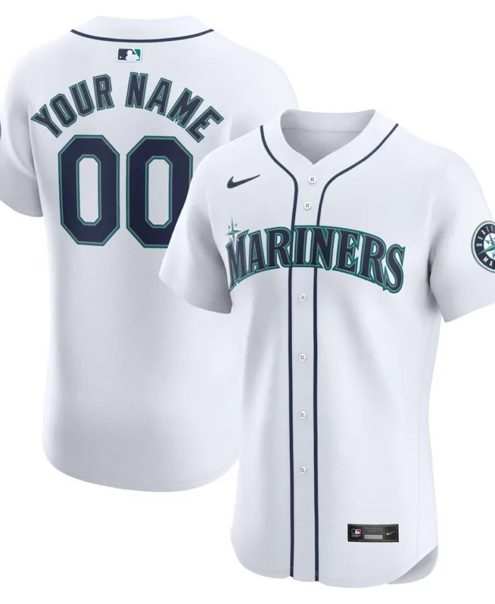 Seattle Mariners Home Elite Custom Jersey- White