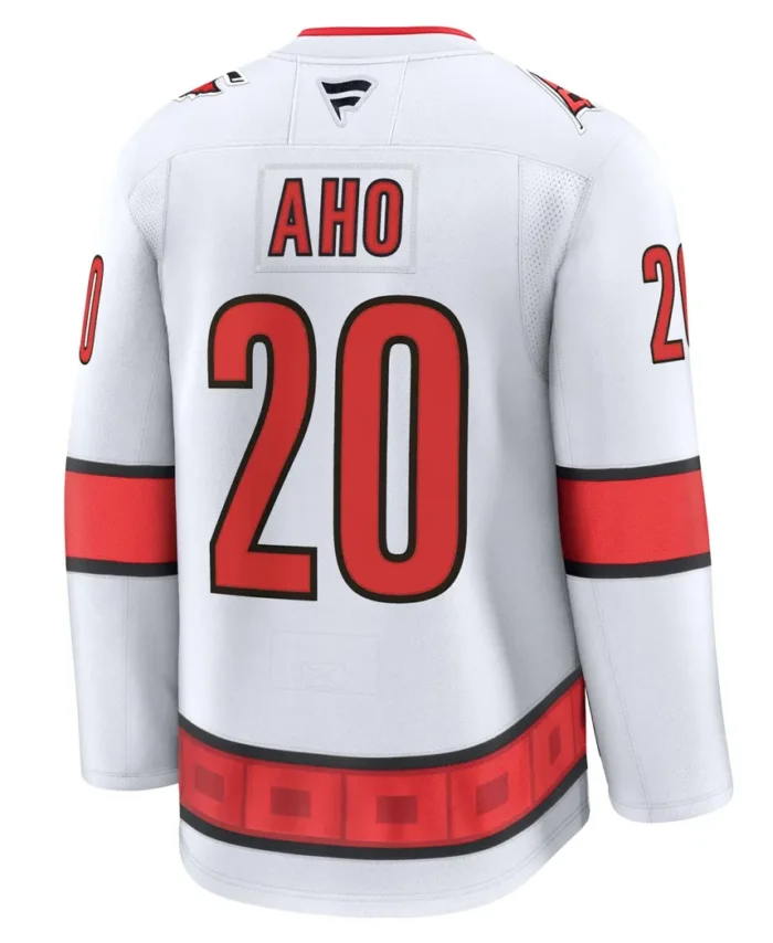 Sebastian Aho Carolina Hurricanes Fanatics Away Premium Jersey - White