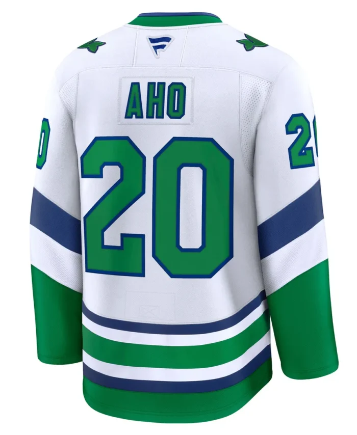 Sebastian Aho Carolina Hurricanes Fanatics Throwback Premium Jersey - White