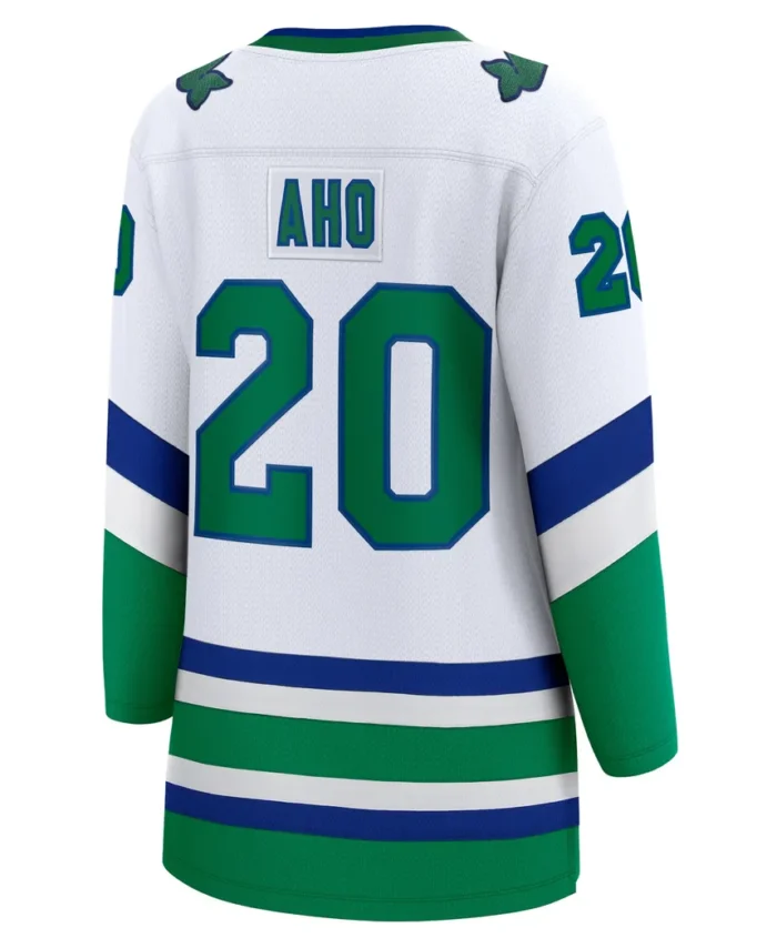 Sebastian Aho Carolina Hurricanes Fanatics Women Whalers Premier Breakaway Jersey - White