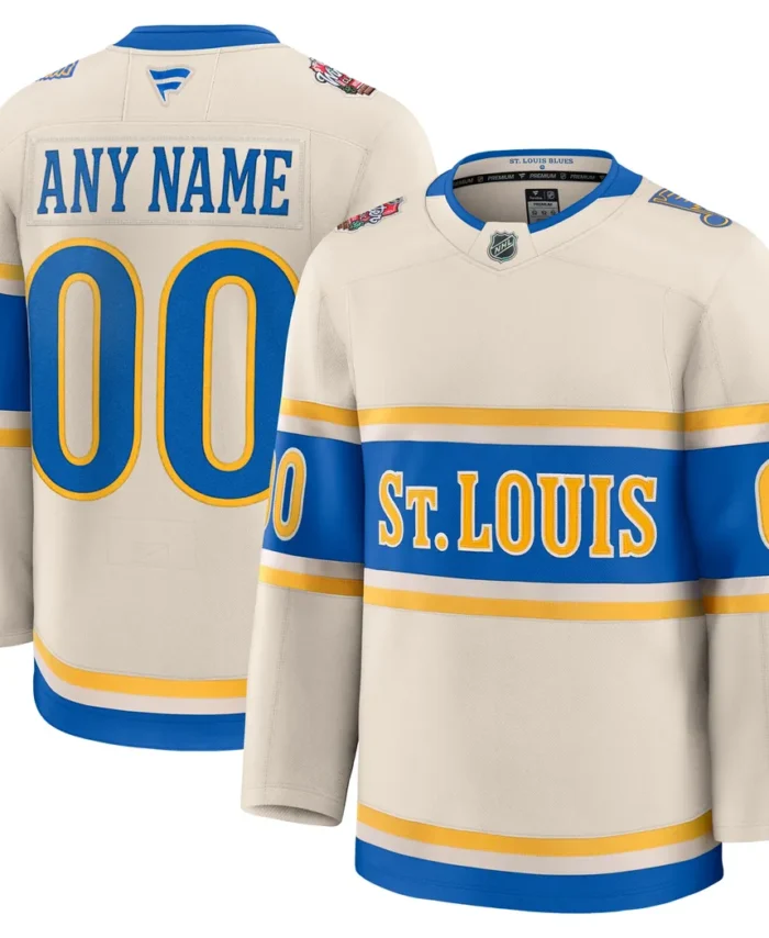St. Louis Blues Fanatics 2025 NHL Winter Classic Premium Custom Jersey - Cream