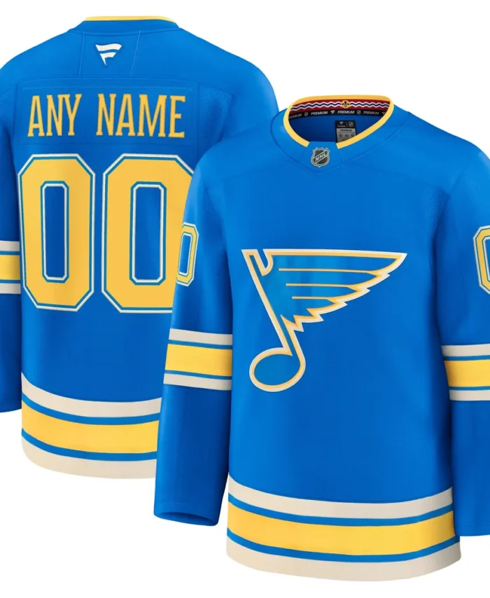 St. Louis Blues Fanatics Alternate Premium Custom Jersey - Blue